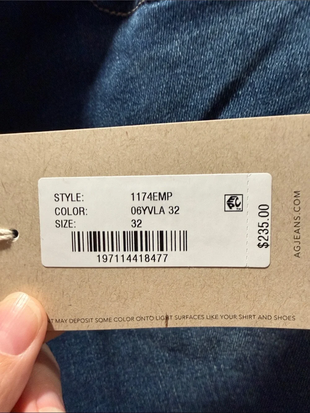 AG-ED Denim 32x32 - Dark Blue NWT